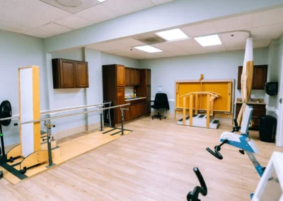 The rehab gym at Glendale Healthcare Center