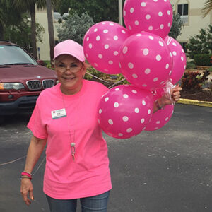 Zita with pink balloons