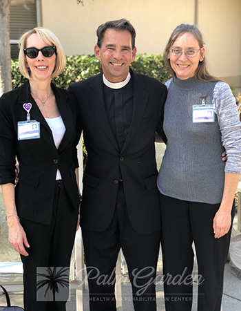 Rev. Kittredge with two staff members