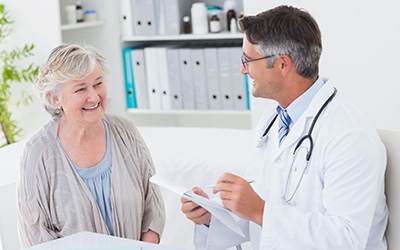 a doctor with a patient talking