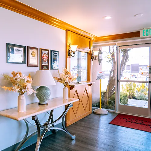 The lobby at Valley Palms