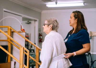 An elderly woman doing physical therapy Valley Palms
