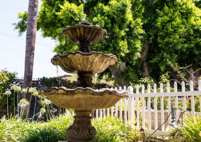 A fountain outside of Valley Palms
