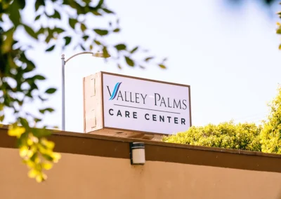 The front entrance sign at Valley Palms