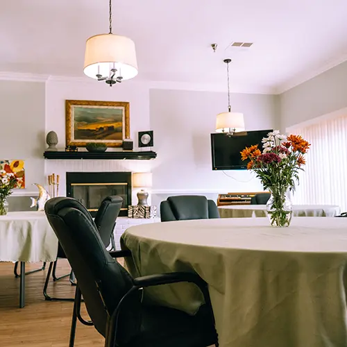A dining room at Casitas