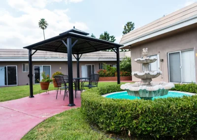 The courtyard of Casitas Care Center
