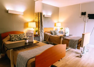 Two beds in a semi private room at Casitas Care Center