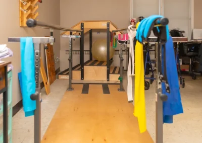 Rehab equipment in the gym of Hickory Village