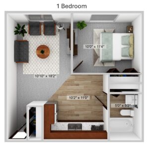 Maple City One Bedroom Floor Plan
