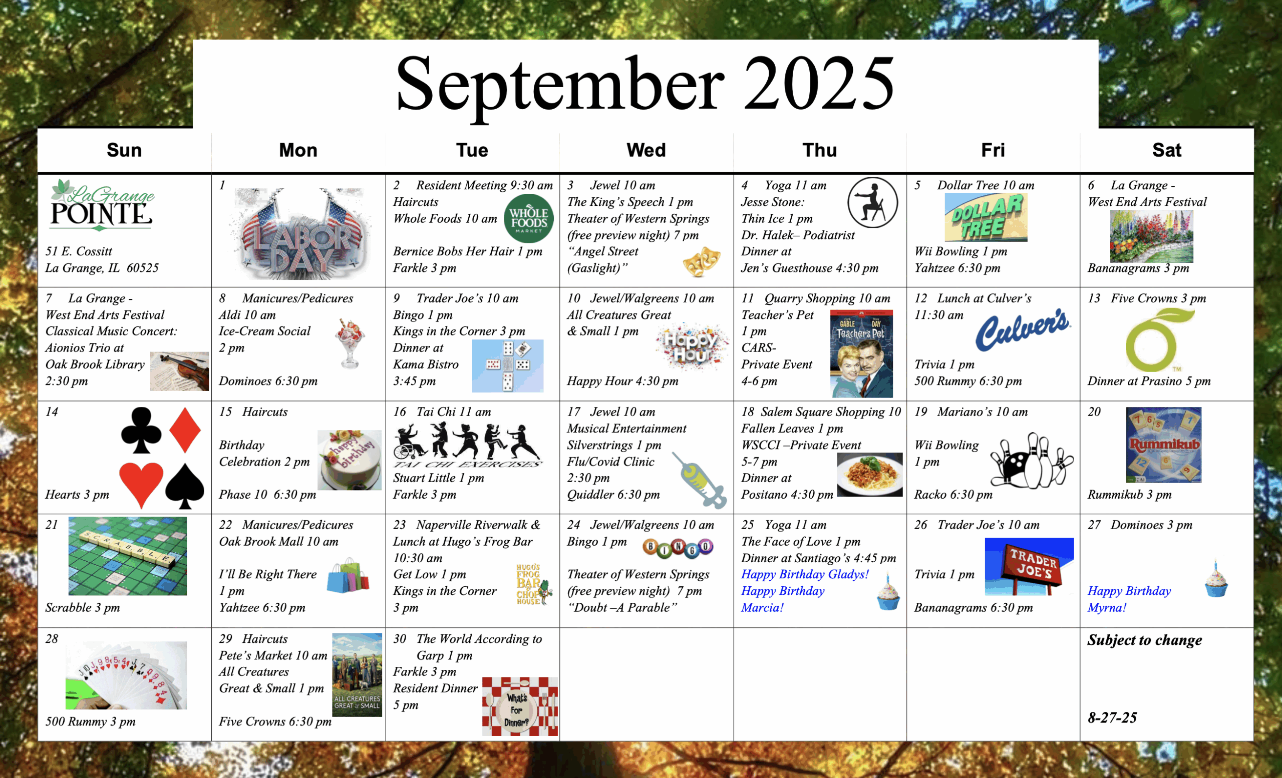 LaGrange September Calendar