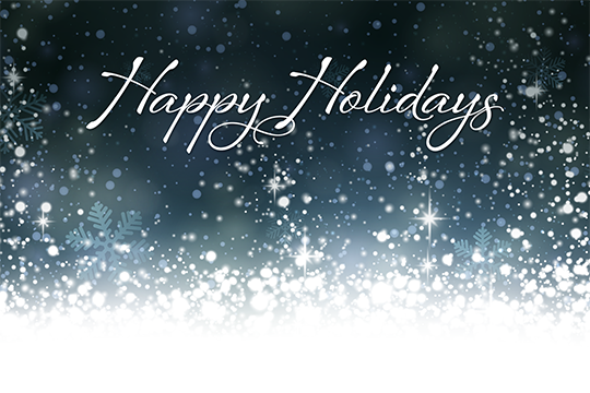 Happy Holidays card with bright stars<br />
