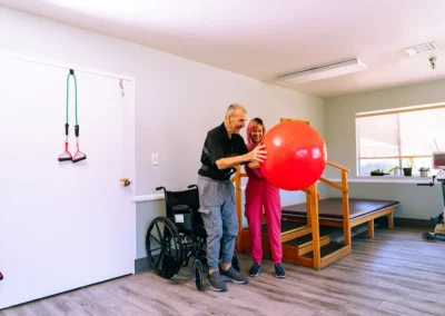 An elderly man doing occupational therapy at Mountain View