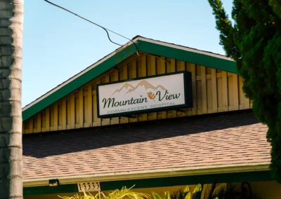 The front entrance sign of Mountain View
